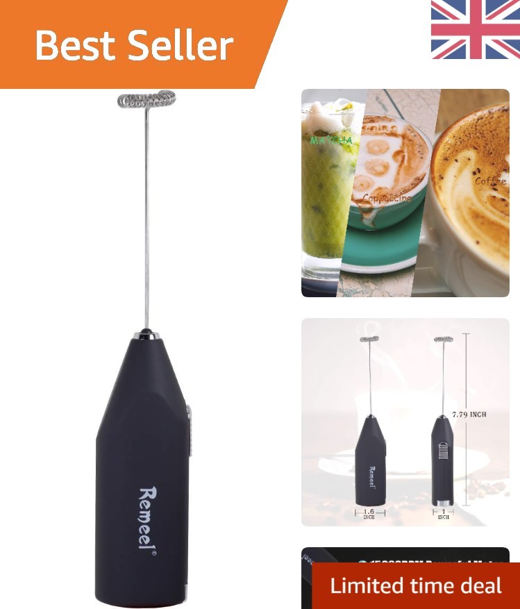 Compact Handheld Milk Frother - Create Luxurious Foam for Coffee & Hot Chocolate