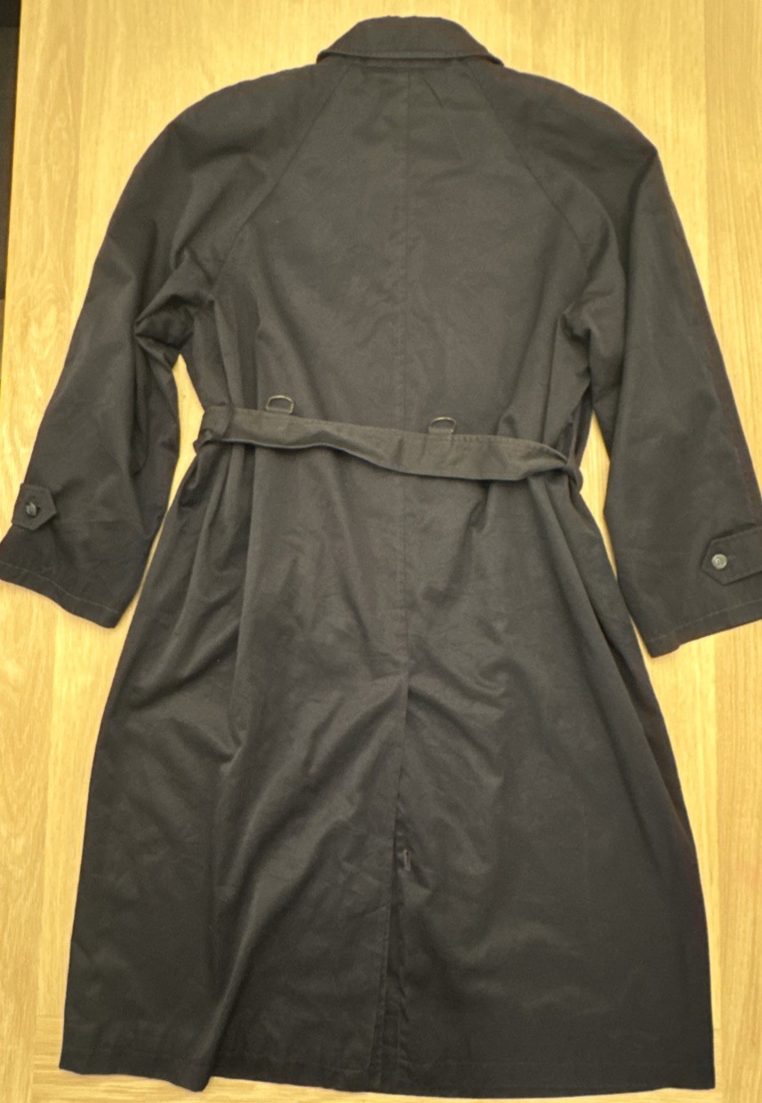 Burberry's Vintage Check Navy Cotton Long Trench City Mac Coat Women's 16/18 thumbnail 9