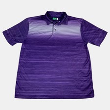 Ben Hogan Performance Mens Size Large Purple Ombre Stripe Golf Polo Shirt