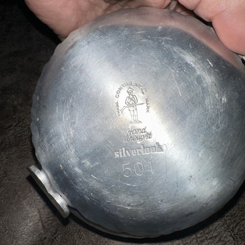 Set 8 sottobicchieri vintage SILVERLOOK 501 Continental in metallo battuto a mano con supporto - Foto 3 di 3