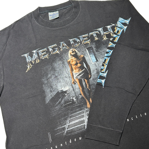 MEGADETH getragen - EINMAL Vintage Single Stitch Brockum Tag Langarm Print schwarz - Bild 2 von 7