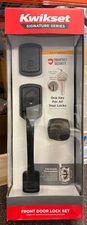 Kwikset Front Door Lock Set SmartKey Black Prague