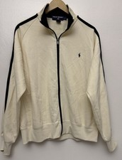 Polo Sport Ralph Lauren Track Jacket Mens L Ivory Full Zip Pony 90s Y2K