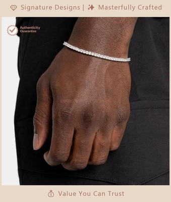 14K Weißgold Damen 3,5Ct Natürlicher Diamant Tennis Armband Runder Diamant