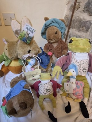 The World Of Beatrix Potter Plüsch riesiges Konvolut Peter Rabbit Benjamin Bunny mit Etikett