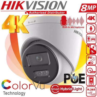 Hikvision 8MP CCTV Kamera DS-2CD1383G2-LIU PoE ColorVu Smart Light Mikrofon IP67