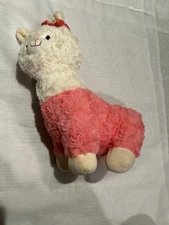 Inter-American Alpaca Llama Plush Stuffed Animal Girl Hug Swirly Pink White Soft