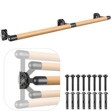 Kipika Wall Mounted Traditional Solid Wood Ballet Barre System, 6ft, 6 FT