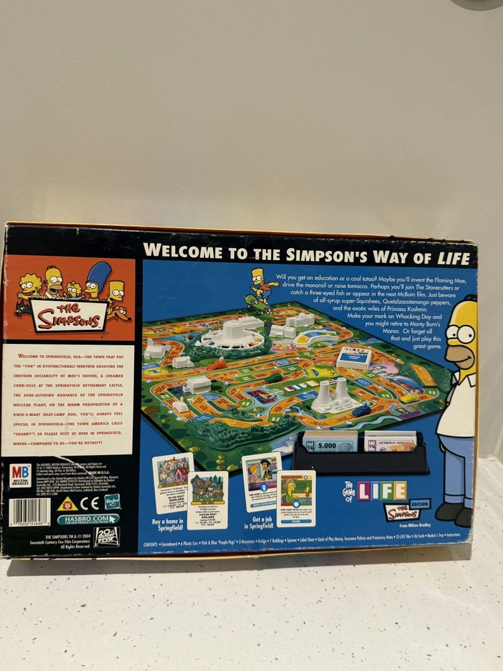 The Game of Life The Simpson's Edition COMPLETO Milton Bradley 2004 TV Show Foto 2 de 4