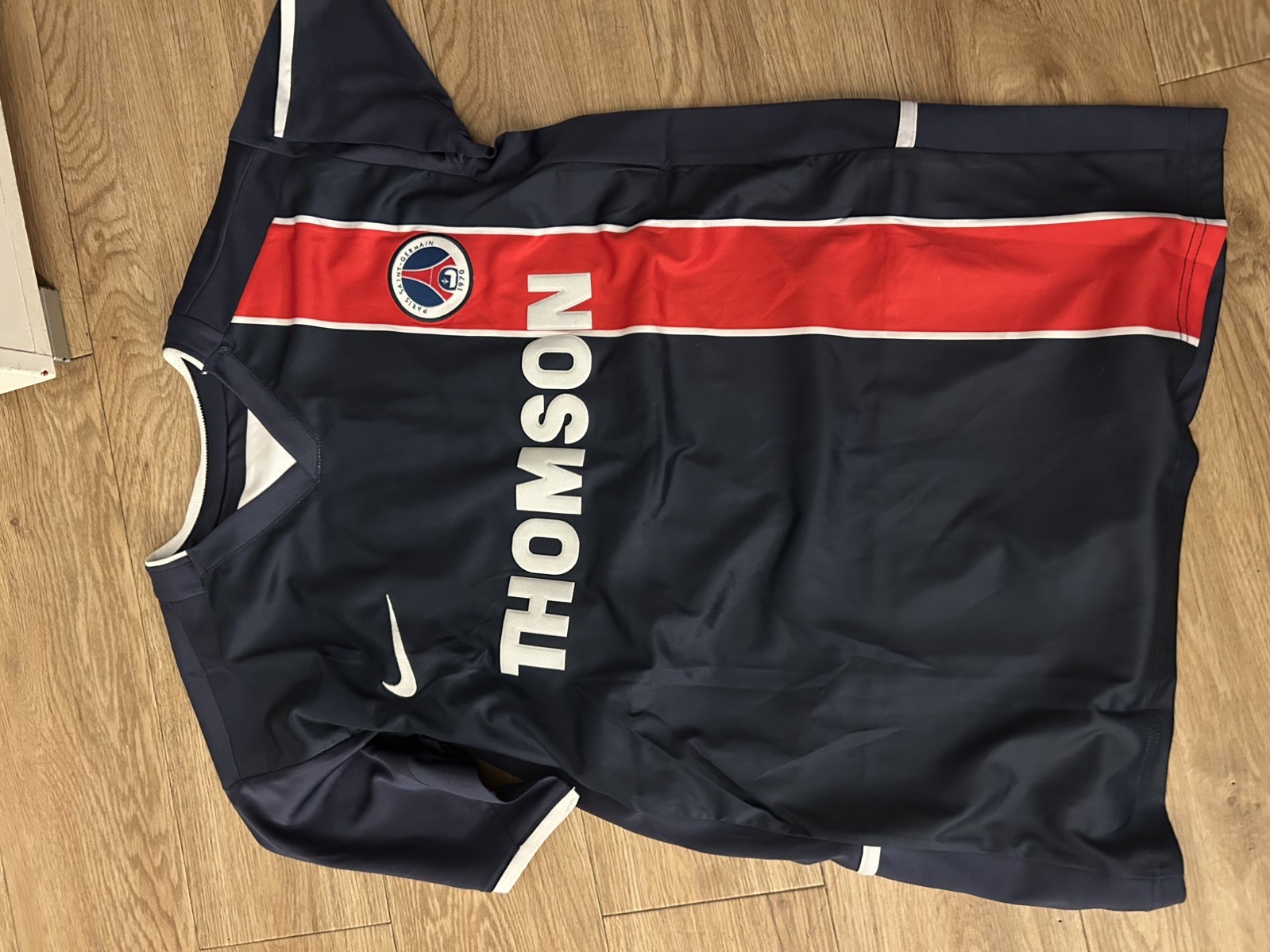 Maillot PSG 2005 2006 Thomson vintage blanc Nike taille M pour collectionneur