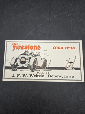 Antique advertisement for Firestone CORD tires