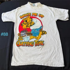 Vintage Sun Sportswear T-Shirt 90s Single Stitch Wake Me Up At Quitting Time M