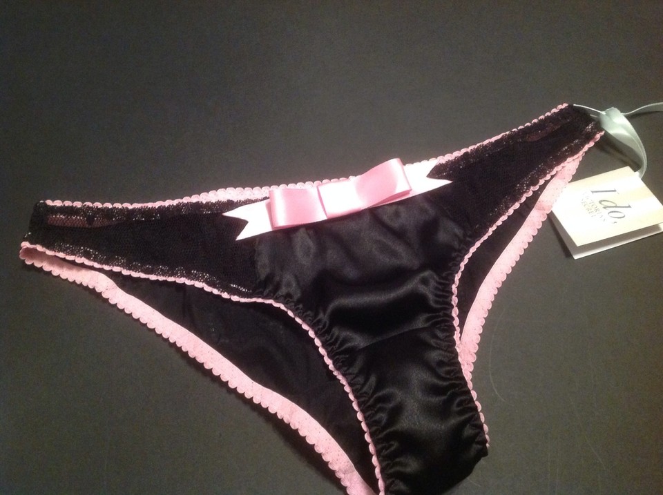 Victoria's Secret BRIDAL Panty Thong Satin Bows Bling Lace SMLXL NWT