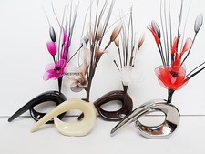 Gossamer Net Nylon Flower In a Comma Vase - Quality Display In Many New Colours