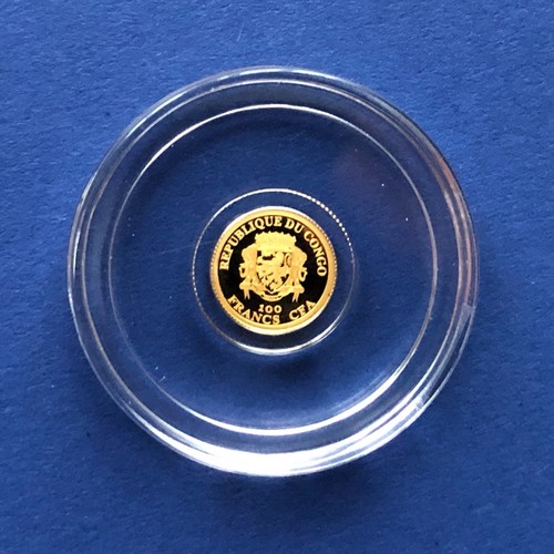 S9-MK-654)) Kongo 100 Francs 2018 PP , 0,5 g. 999er Gold, Subtropische Zone - Bild 2 von 2