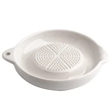 1 White Ceramics Grater Plate for Ginger Garlic Onion Cheese Lemon Chocolate ...