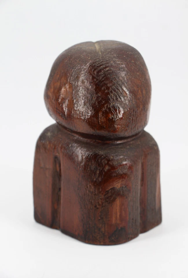 Busto de mujer de madera primitiva de arte popular americano siglo XIX Foto 3 de 4