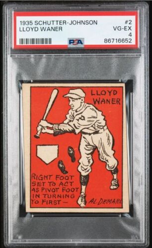 1935 Schutter-Johnson Lloyd Waner HOF Baseball Card #2 Pirates PSA Certified 4