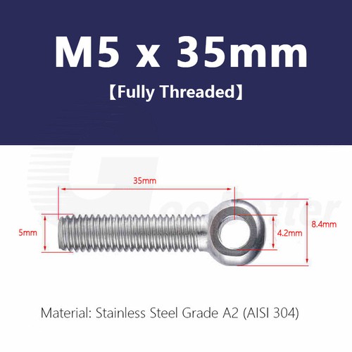 Forged Eye Bolt M5 - M24 Catenary Wire Hanging Screws DIN 444 Stainless Steel A2 - Picture 15 of 152