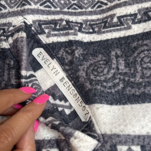 Aztec Jacket Coat Adult Sz Medium Reversible Waterproof Oversized Fleece/Nylon - Picture 6 of 11