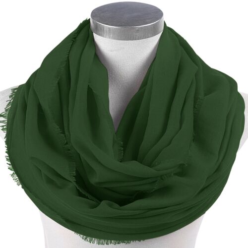 CJ Apparel Verde Oscuro Mobius Bufanda Infinita Segundos Chal Fignood Pashmina **NUEVO** - Imagen 6 de 9