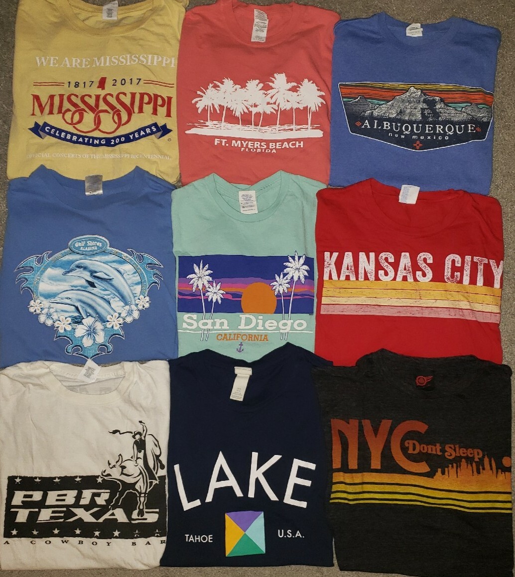 Reseller Lot 9 Vintage Graphic Souvenir T-shirts Retro '90s