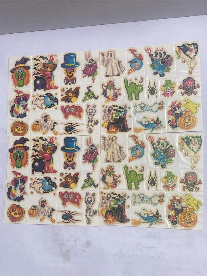 VINTAGE 90's Lisa Frank Halloween Body Stickers Temporary Glitter