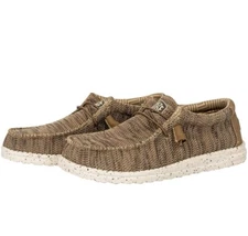 Hey Dude Wally Sox Brown Loafer Shoes Size 8 Mens, 10 Ladies NEW