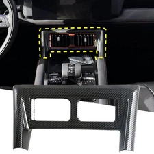 Carbon Fiber Black Middle Air Vent Outlet Cover Trim For BYD Shark 2024-2025