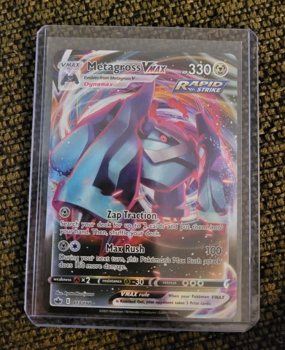 Pokémon Card METAGROSS VMAX Ultra Rare 113/198 Chilling Reign