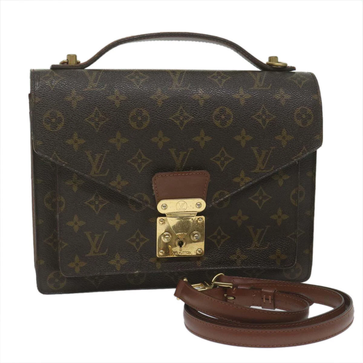 LOUIS VUITTON Monogram Monceau 28 Hand Bag 2way M51185 LV Auth  