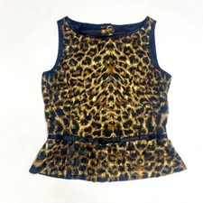 Vintage cheetah shirt Brown tan, black, cream, leopard animal print tank top, s
