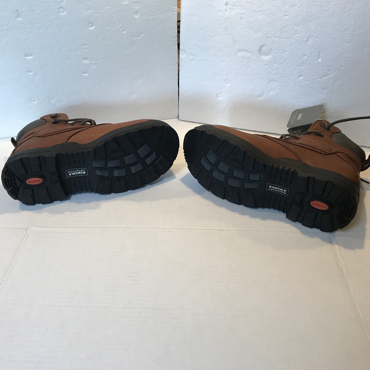 Rockport Mens Or Womens Brown Leather 6in Work Boots Comp  display picture 3