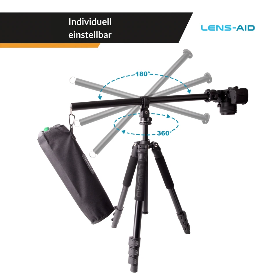Lens-Aid Auslegearm fürs Kamera-Stativ: Querstange für Table-Top Fotos im Studio - Bild 4 von 4