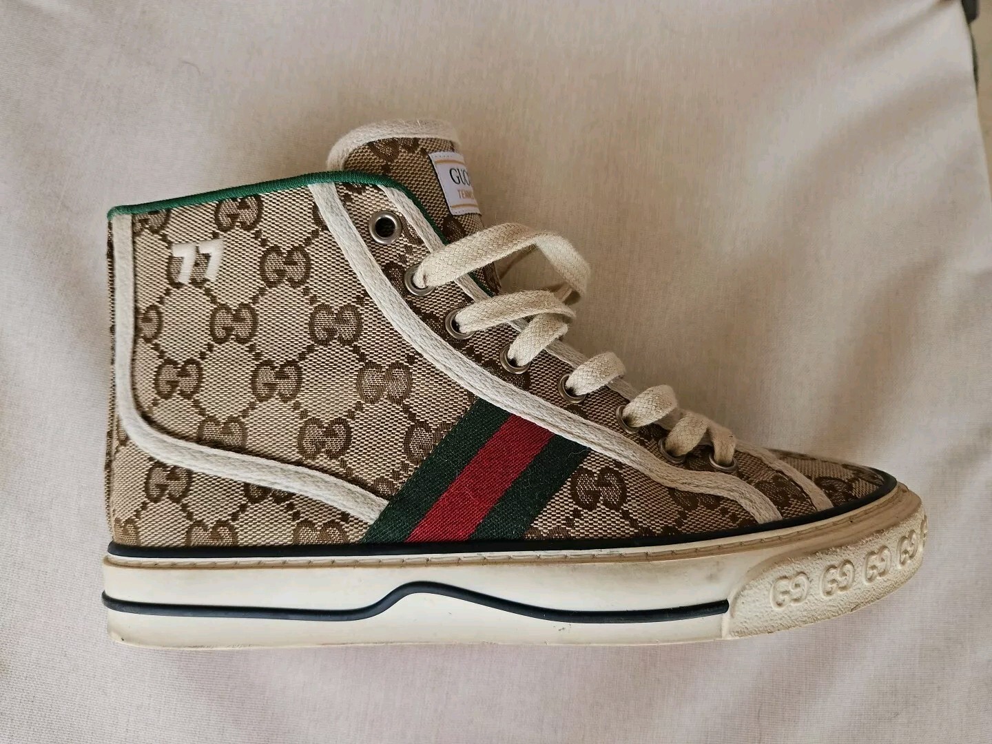 GG TENNIS 1977 HIGH-TOP TRAINER WHITE CANVAS