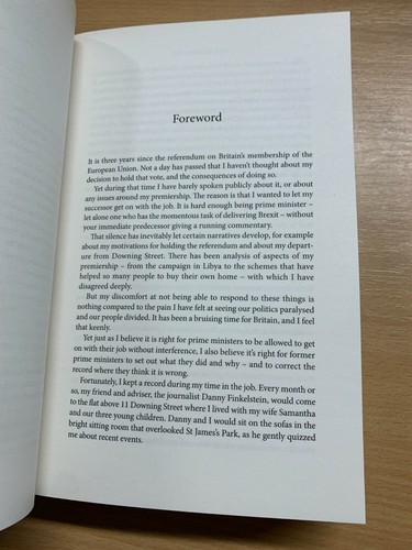2019 DAVID CAMERON "FOR THE RECORD" AUTOBIOGRAPHY POLITICS HARDBACK BOOK (P7) - Picture 8 of 12