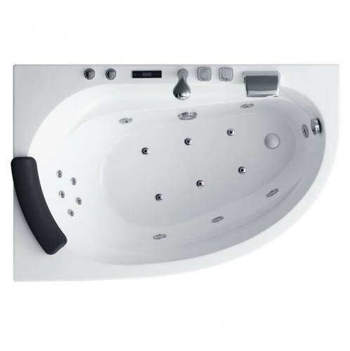 Whirlpoolwanne 150x100 cm weiß Acryl-Schürze Whirlpool Badewanne Eckbadewanne  - Bild 7 von 7