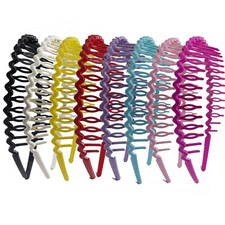 5pcs Plastic Wavy Headbands with combs 8mm Teeth Hair bands for Women Girls
