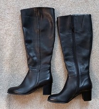 NEW Vionic Tahlia Womens Knee High Black Leather Boots, Block Heel, Size 6
