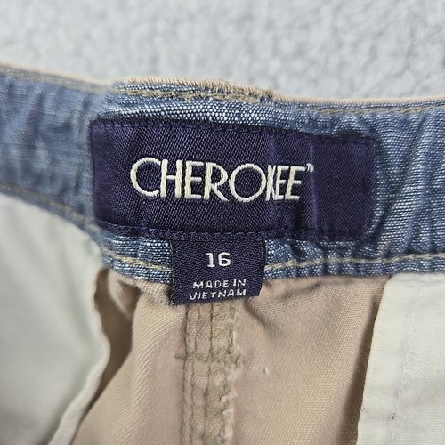 Cherokee Boys Khaki Chino Shorts w/ Inner Elastic Belt Size 16 (30" x 11") - Picture 8 of 20