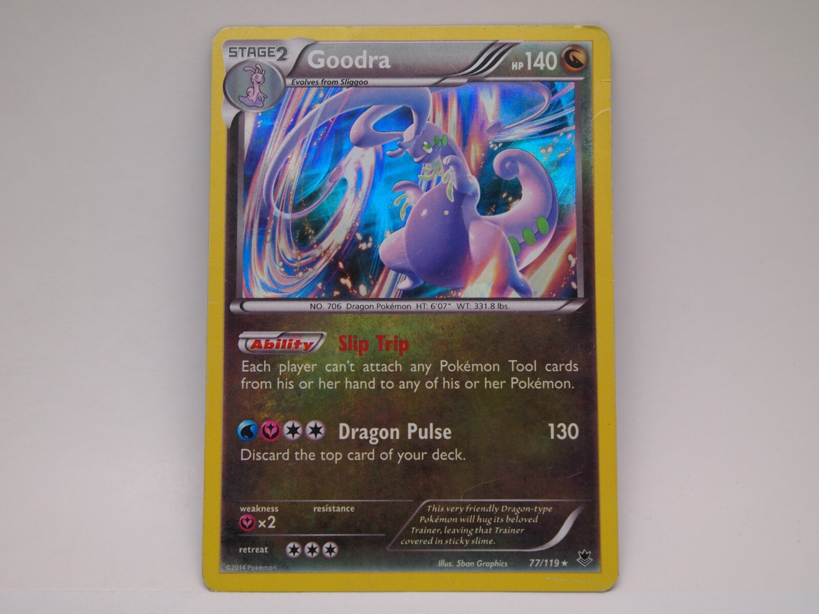 Goodra 77/119 Cosmos Holo LP -Rare Holo Pokémon Card- XY Phantom Forces LP