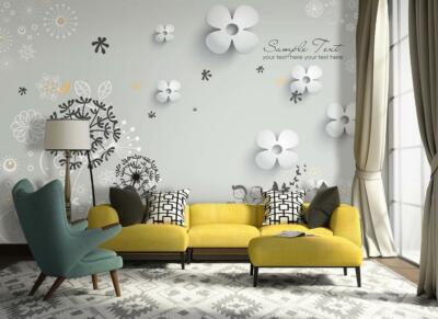 3D Simple Dandelion Petals 48NA Wallpaper Wall Mural Removable Self-adhesive Fay