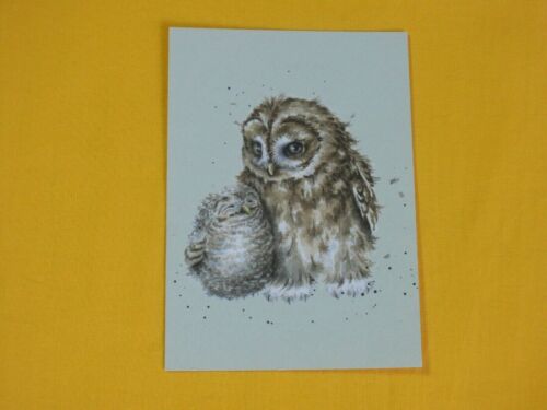 1x Postkarten Eule mit ihren Baby   Wrendale Designs (18) Tiere Vögel owls  - Bild 1 von 2