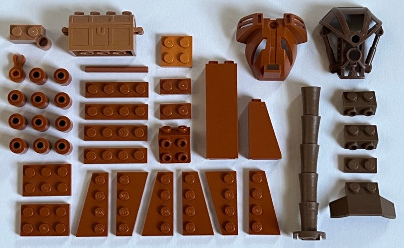 LEGO Lot of 41 Dark Nougat Tan Brown Brick Plate Parts Treasure Chest Bionicle