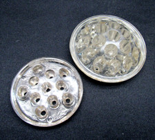 2 Vintage Clear Glass Flower Frogs large 19 Hole 11 hole Floral Holder