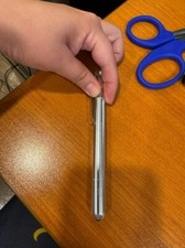 Silver Penlight - LED pupil gauge ruler pocket clip - medical, nurse, doctor