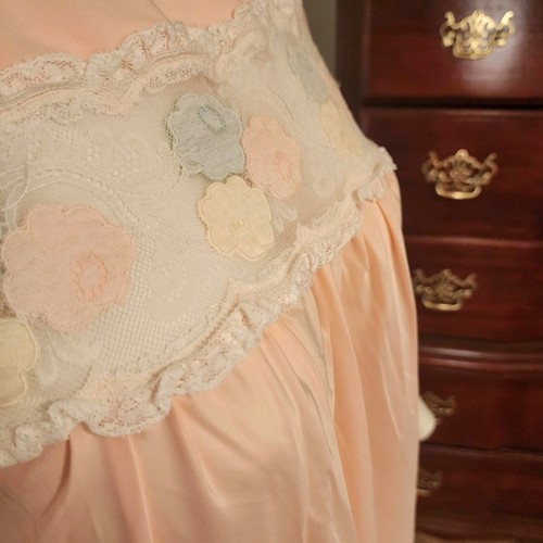 Vintage Christian Dior Nightgown Silk Long Lacy Retro Babydoll Womens Size S M - Picture 5 of 7