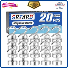 NEW 20 Pack Magnetic Hooks Heavy Duty 25Lbs Strong Magnet Hooks for Kitchen Home