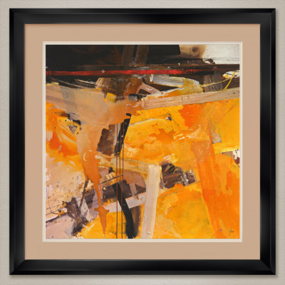 35W''x35H'': SONNENBRETTER by NORBERT MAYER - SPLASH DOUBLE MATTE, GLASS and FRAME