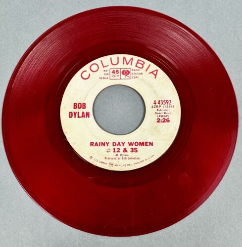 BOB DYLAN Rainy Day Women # 12 & 35 COLUMBIA WHITE LABEL PROMO 45 RPM